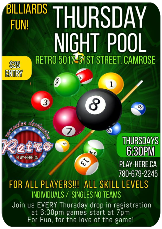 Thursday Night Pool @ Retro - Downtown Camrose